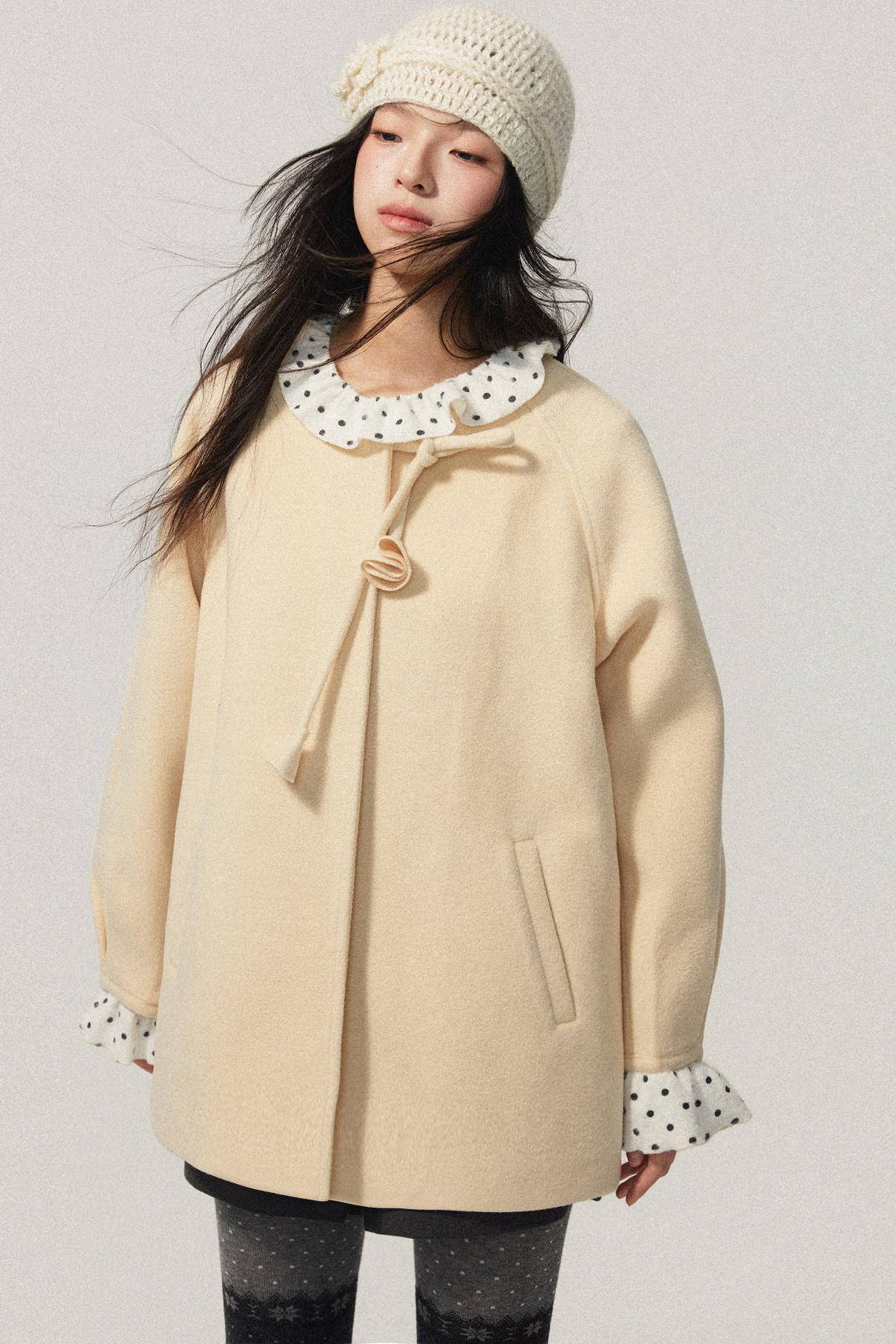 Ruffled Neck Polka Dot Top