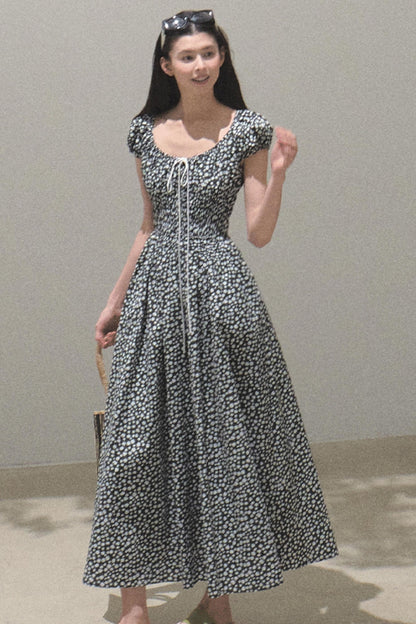 Drawstring Graffiti Dress