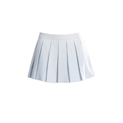 Patchwork Striped Pleated Skirt Set-Up