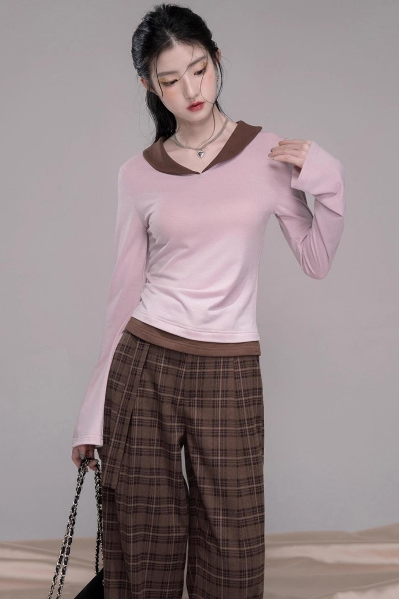 Mocha Brown Wide-leg Slacks