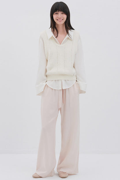 Silky White College Shirt