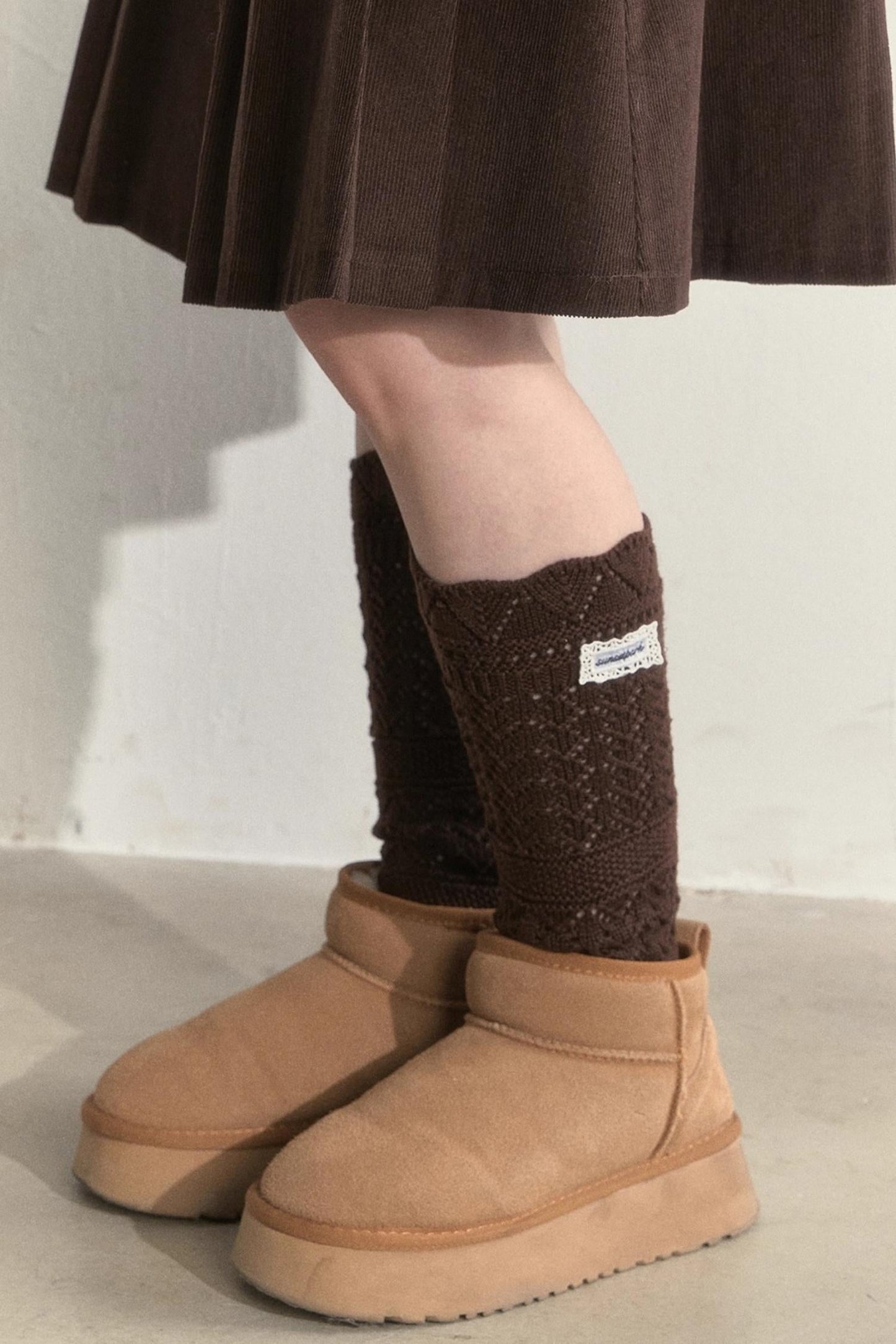 Wool Blend Crochet Layered Woolen Socks