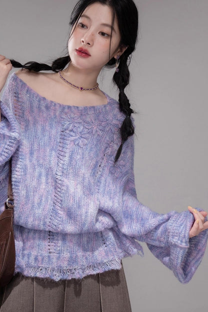 Mist Floral Wool Pullover Top