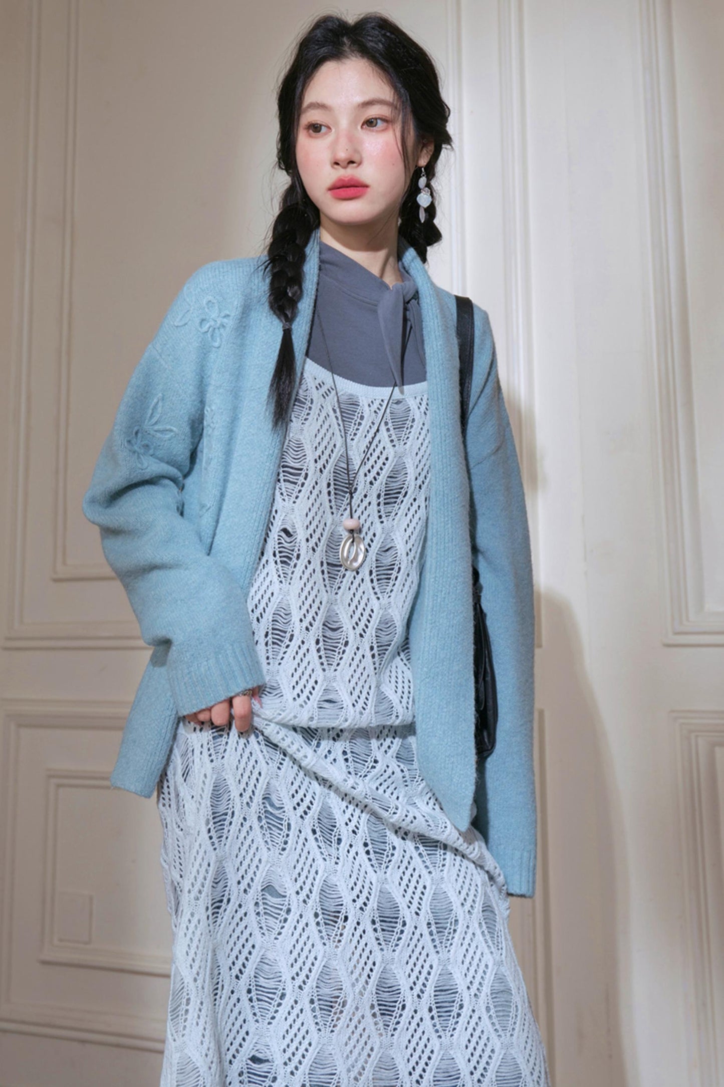 Layering Gray and Blue Sundress Set