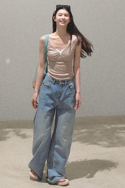 Lace Whisper V-Neck Tee