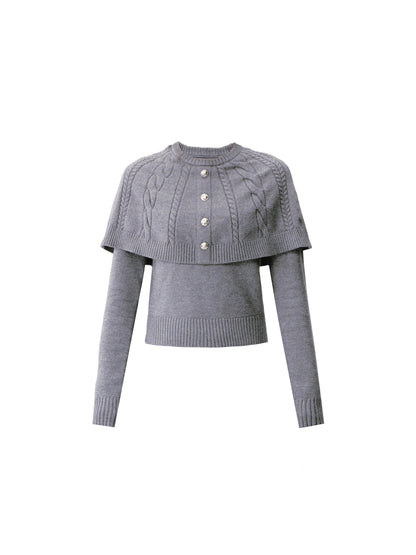 Fake Two Piece Knit Sweater Top