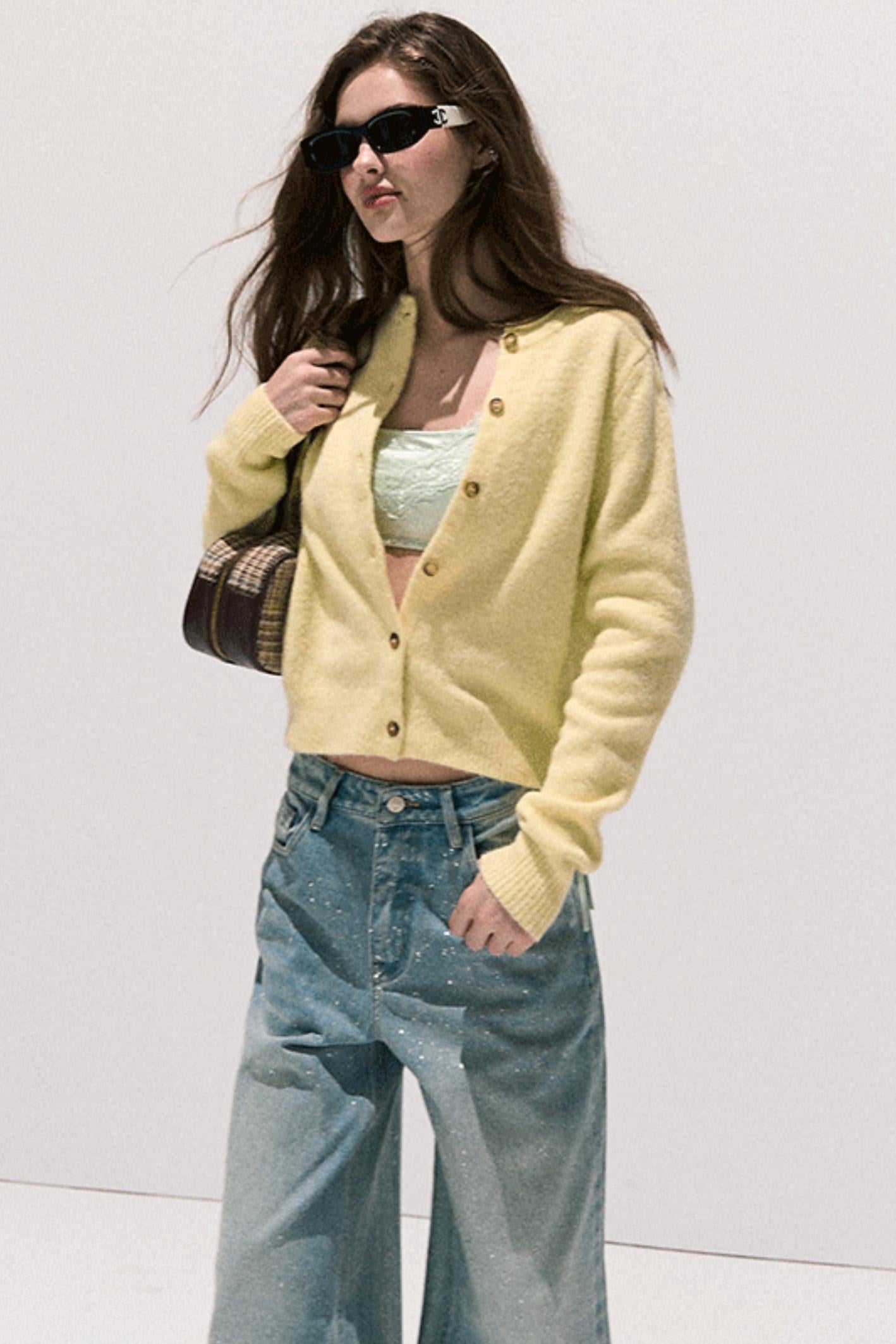 Vintage Wool Crewneck Cardigan