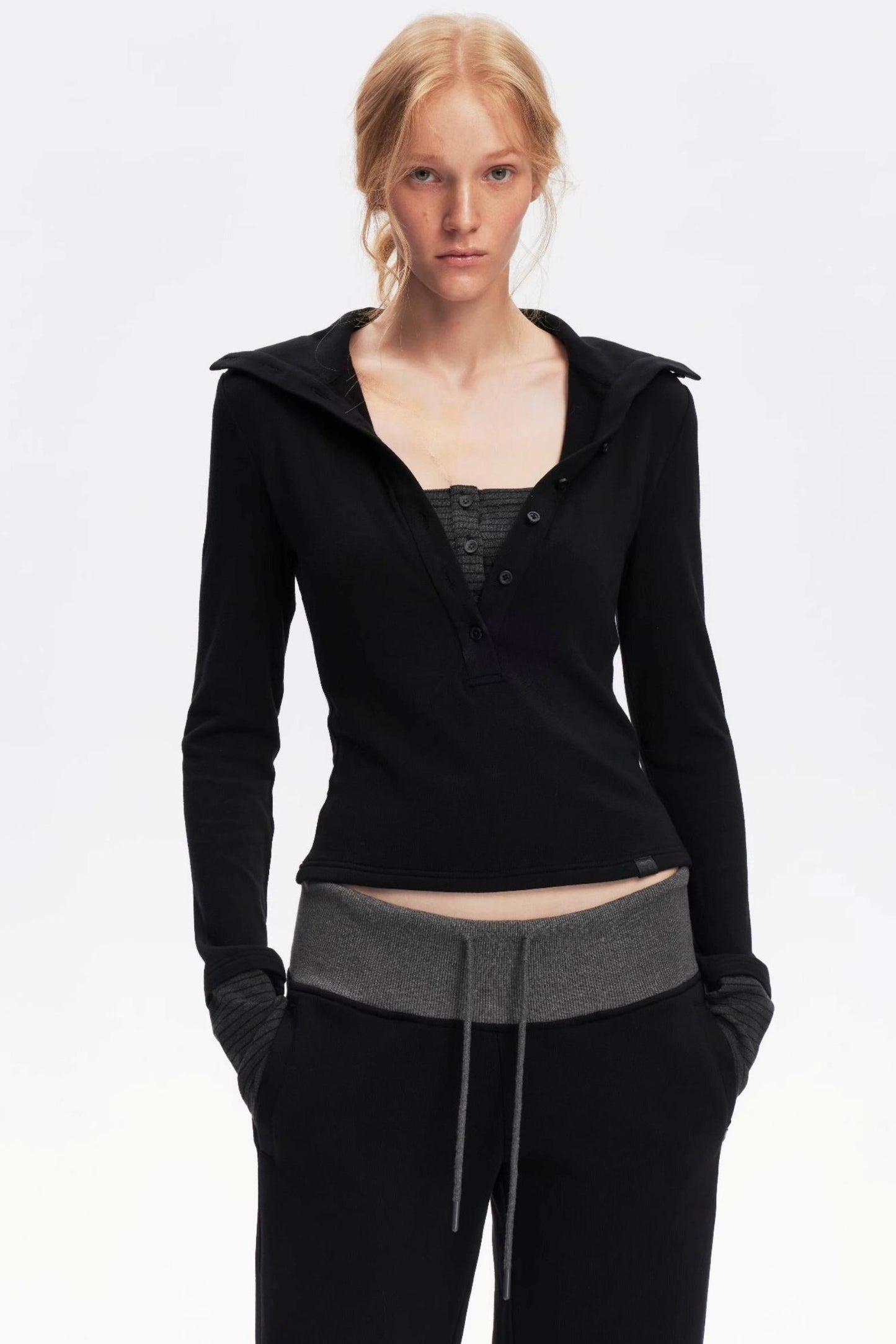 Henry Collar Knitted Top