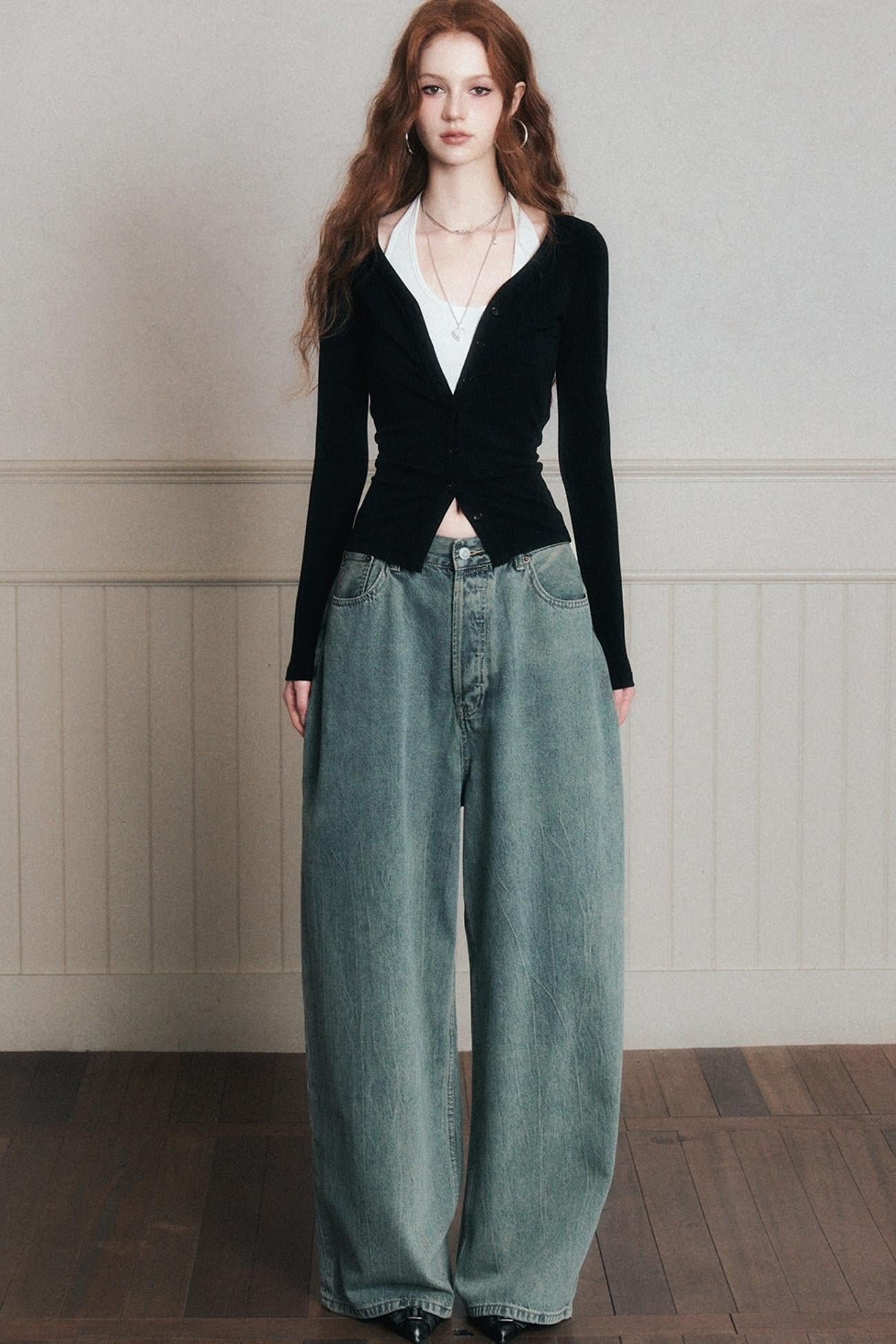 Layered Suspender Cardigan