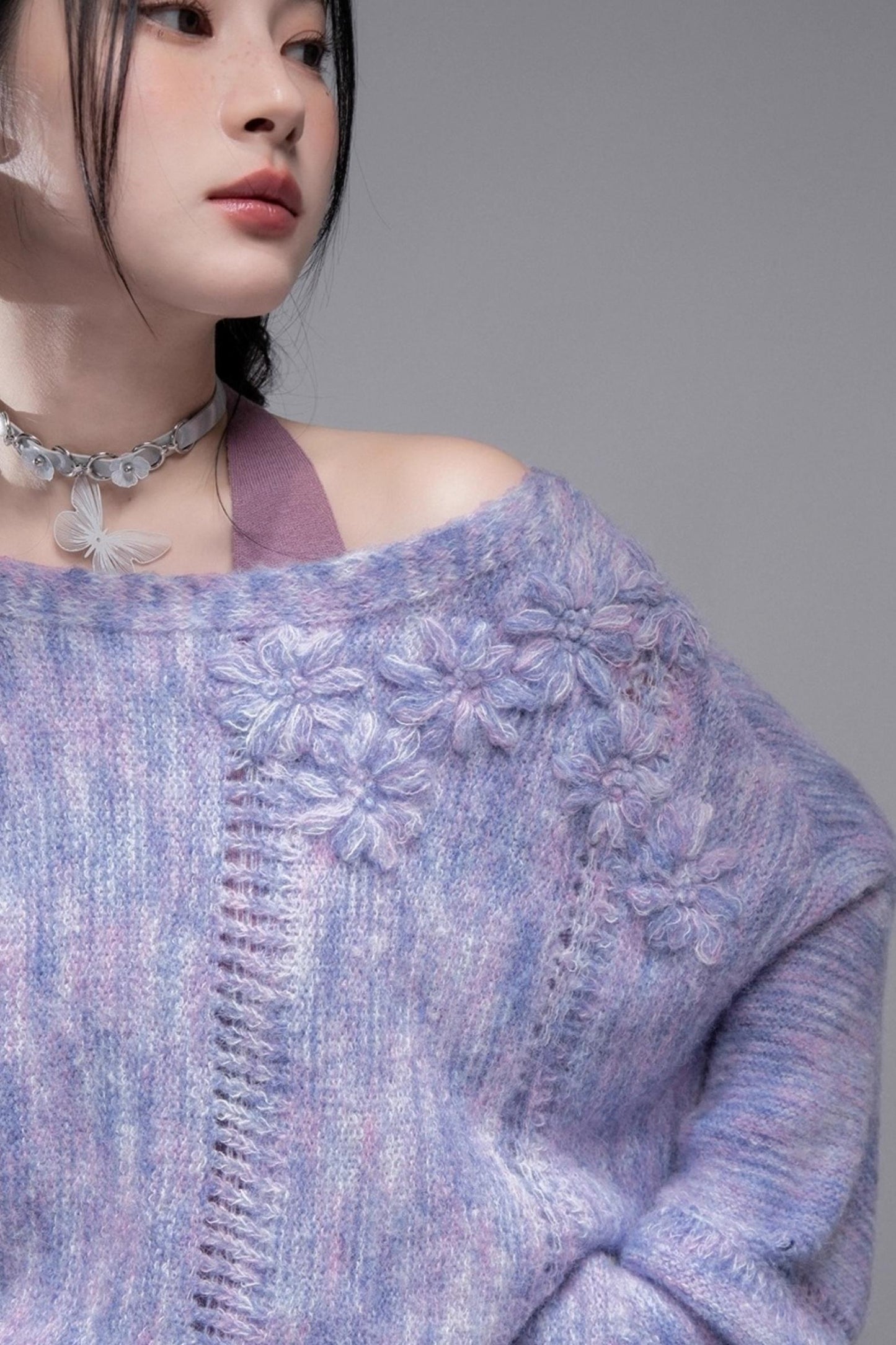 Mist Floral Wool Pullover Top