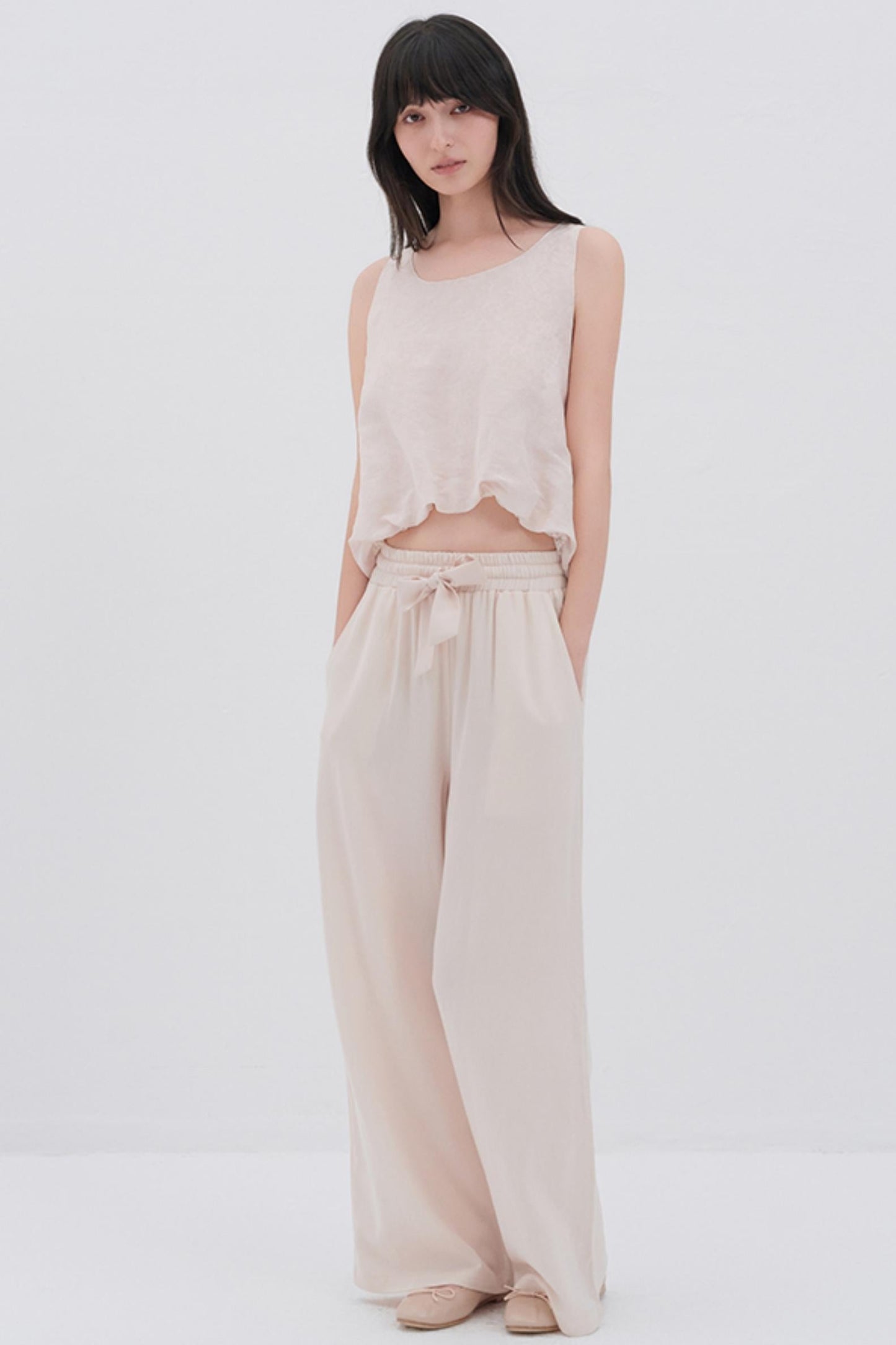 Butterfly Linen Blend Vest Style Top