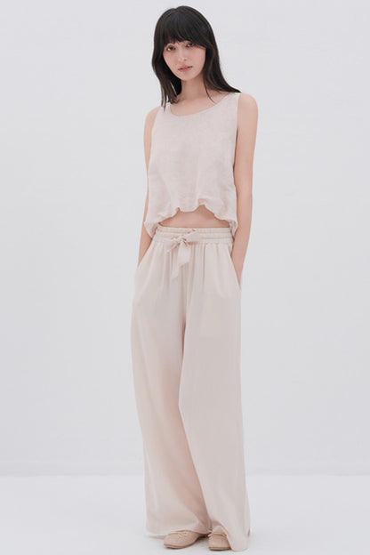 Butterfly Linen Blend Vest Style Top