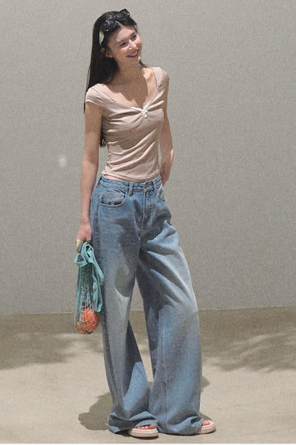 Lace Whisper V-Neck Tee