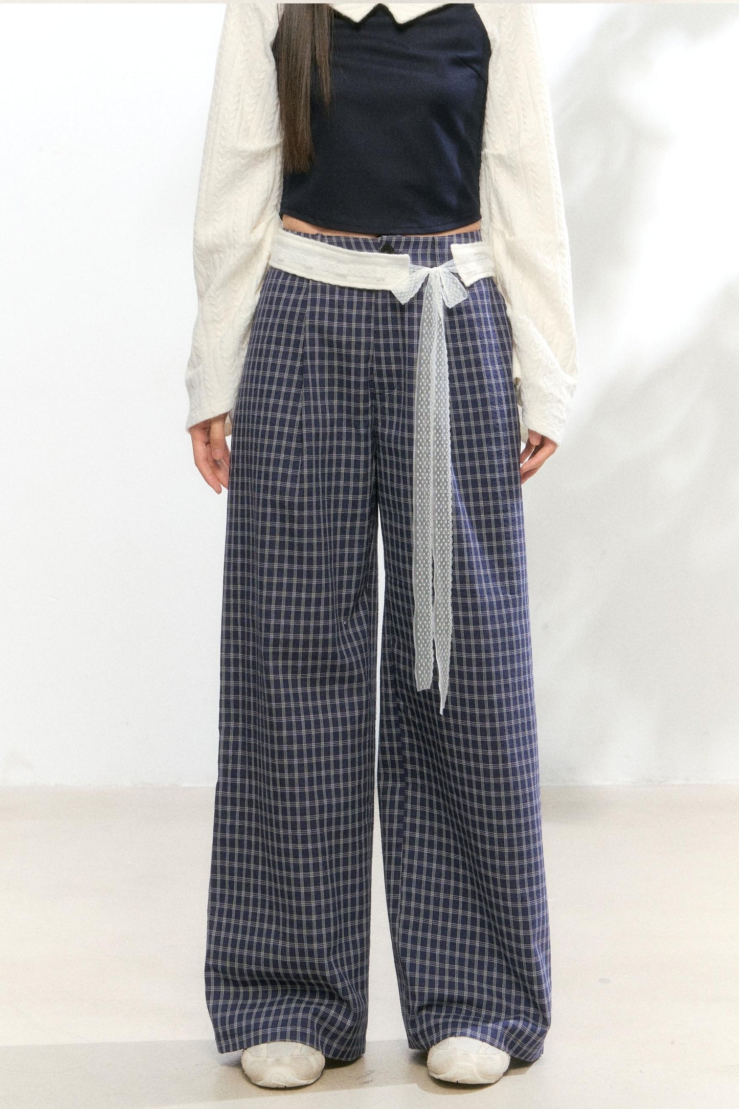Lace Belted Slacks