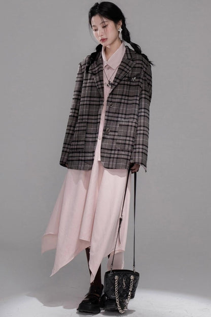 Berry Purple Chimney Collar Shirt Set-Up