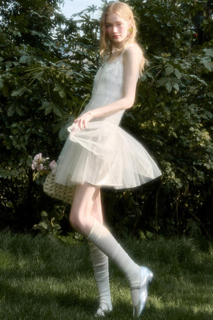 Fluffy Summer Halter Dress