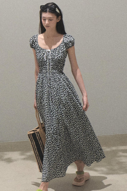 Drawstring Graffiti Dress