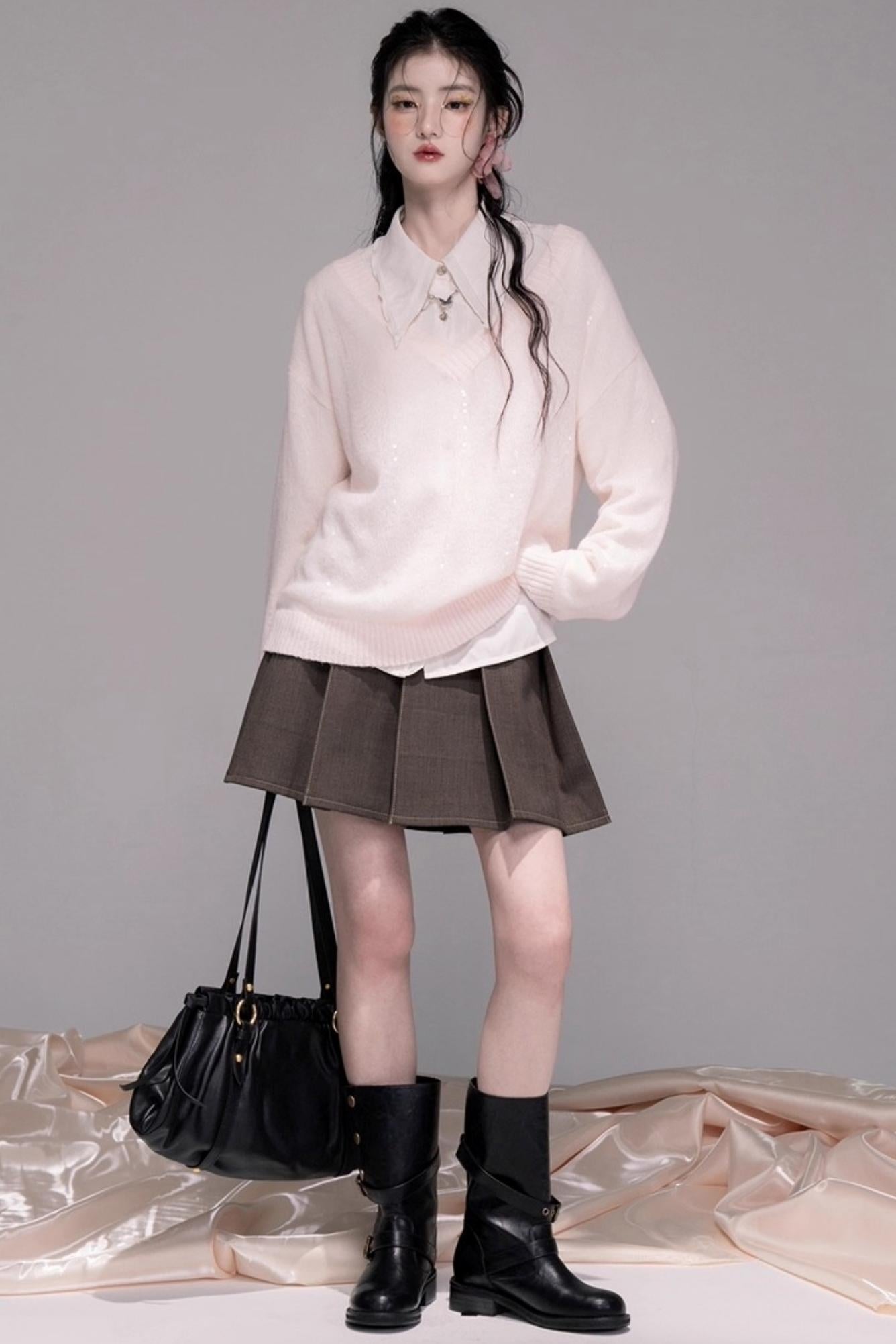 Three-Dimensional Pleated Skirt