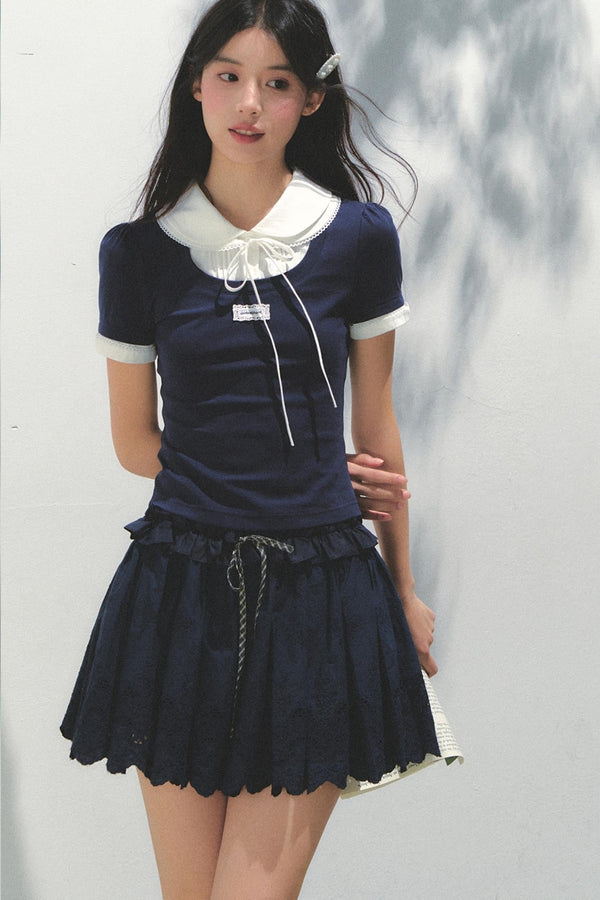 Casual Patchwork Knit Tee