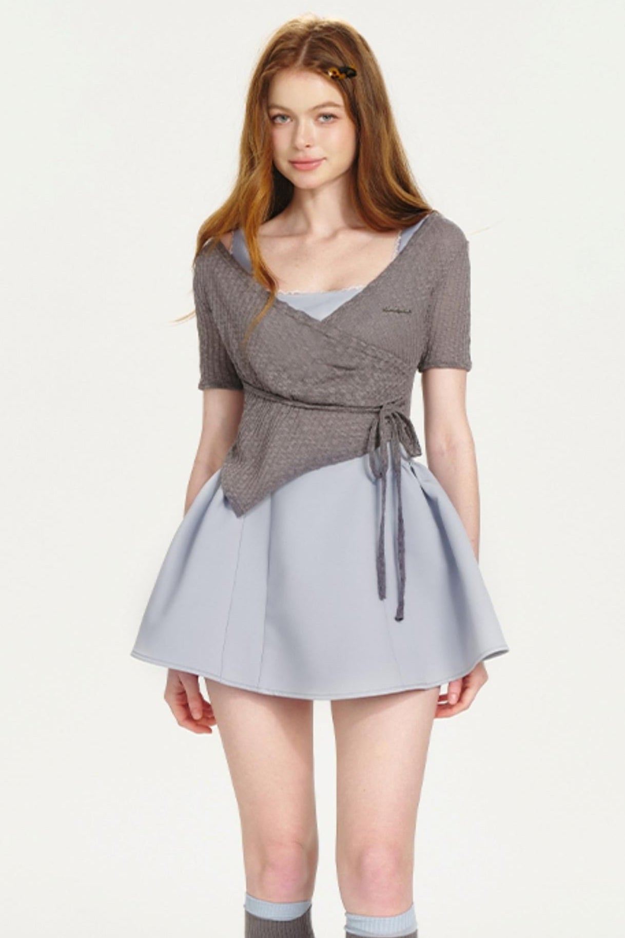 Asymmetrical Waist Poncho Dress Set-Up