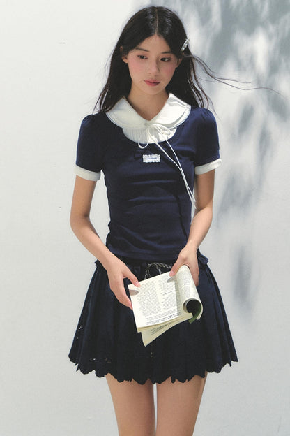 Casual Patchwork Knit Tee