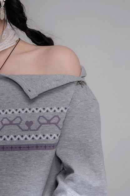 Purple Printed Top & Pants Set