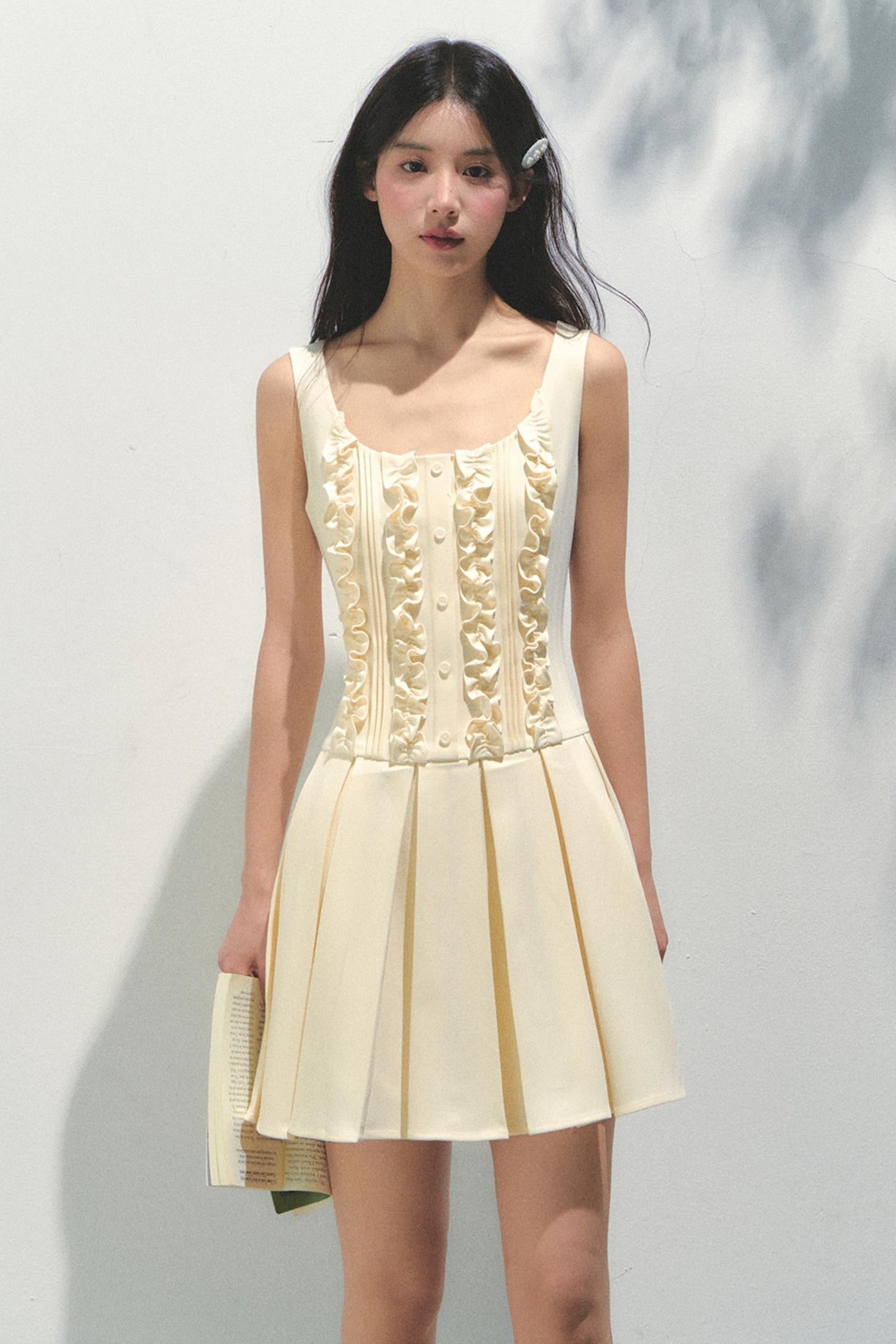 Summer Navy Pleated Dress