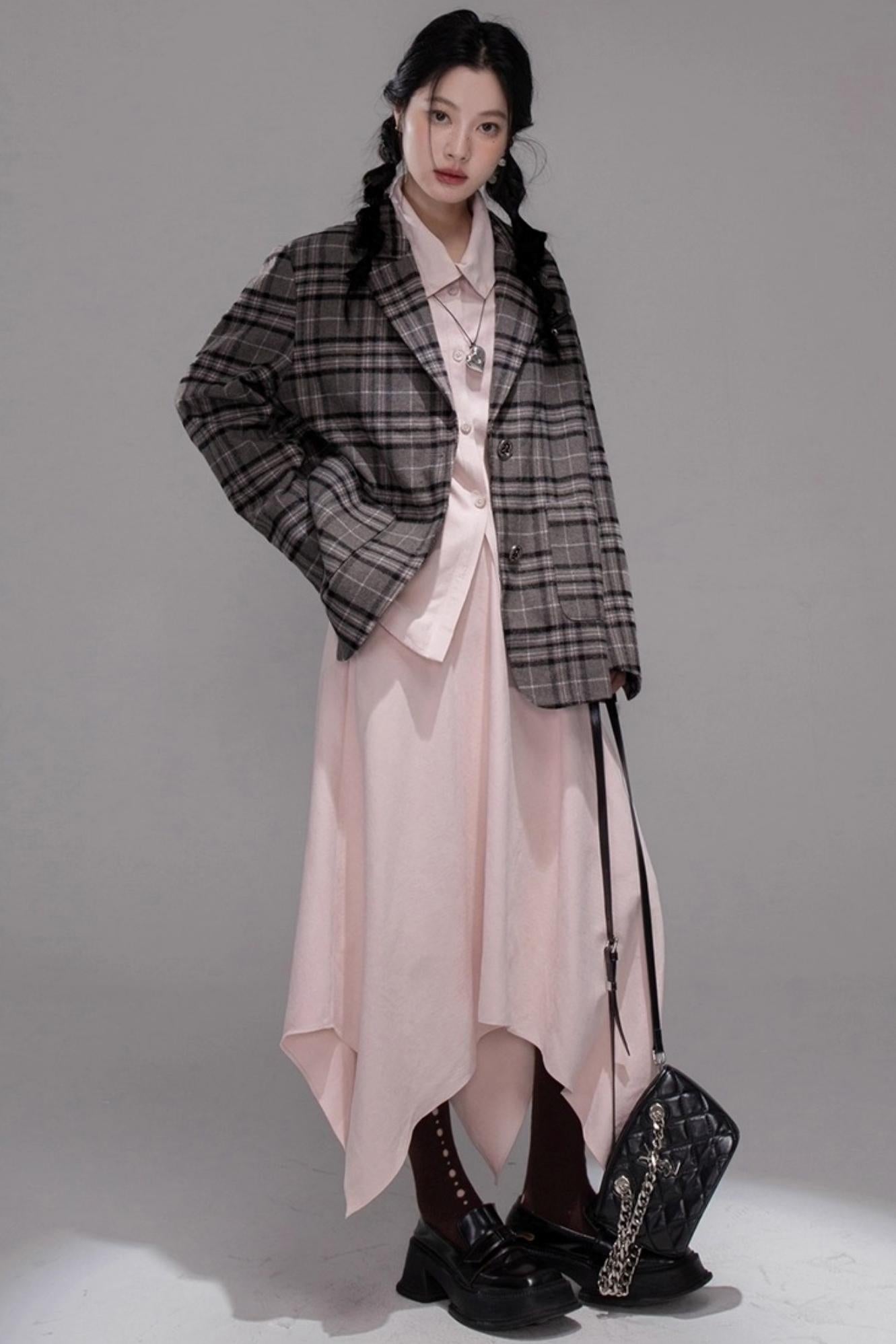 Berry Purple Chimney Collar Shirt Set-Up