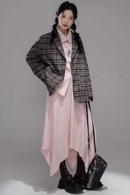 Berry Purple Chimney Collar Shirt Set-Up