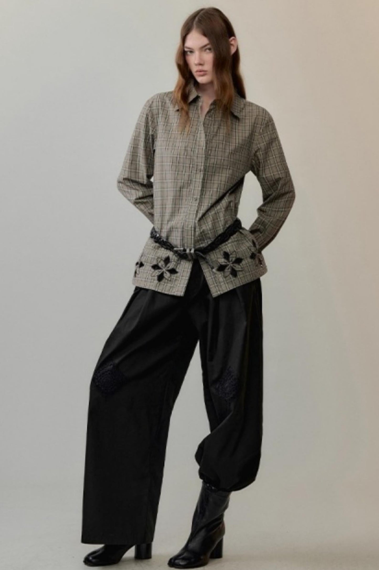 Lace Floral Embroidery Shirt Set-Up