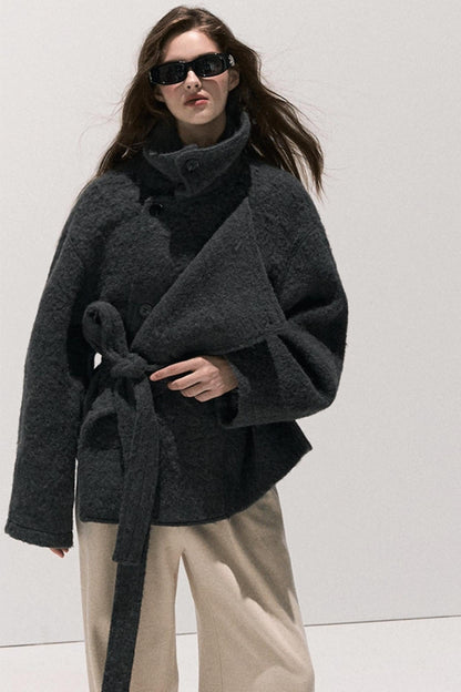 High-Waisted Wool Trousers