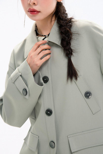 Elegant Lyocell Wool Long Coat