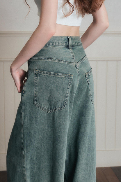 Relaxed Wide-Leg Denim Pants