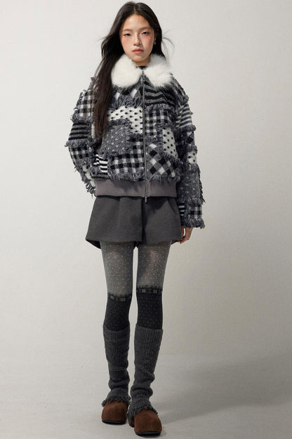 Gray Wool A-Line Suit Shorts