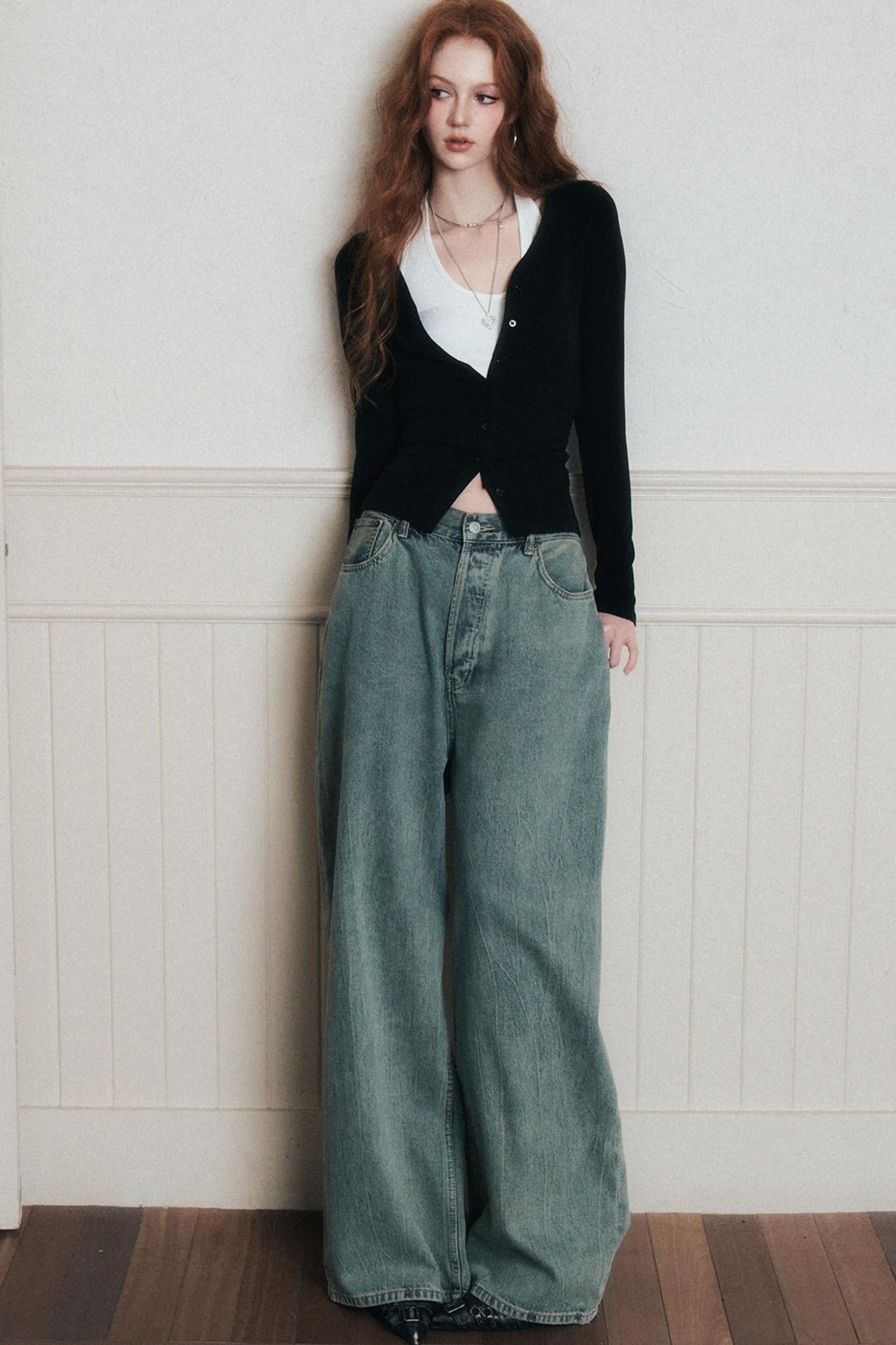 Layered Suspender Cardigan