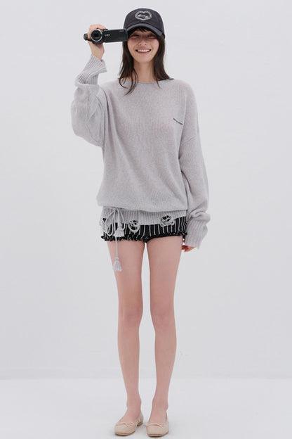 Glitter Wool Blend Knit Top