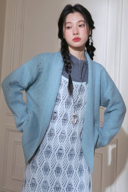 Layering Gray and Blue Sundress Set