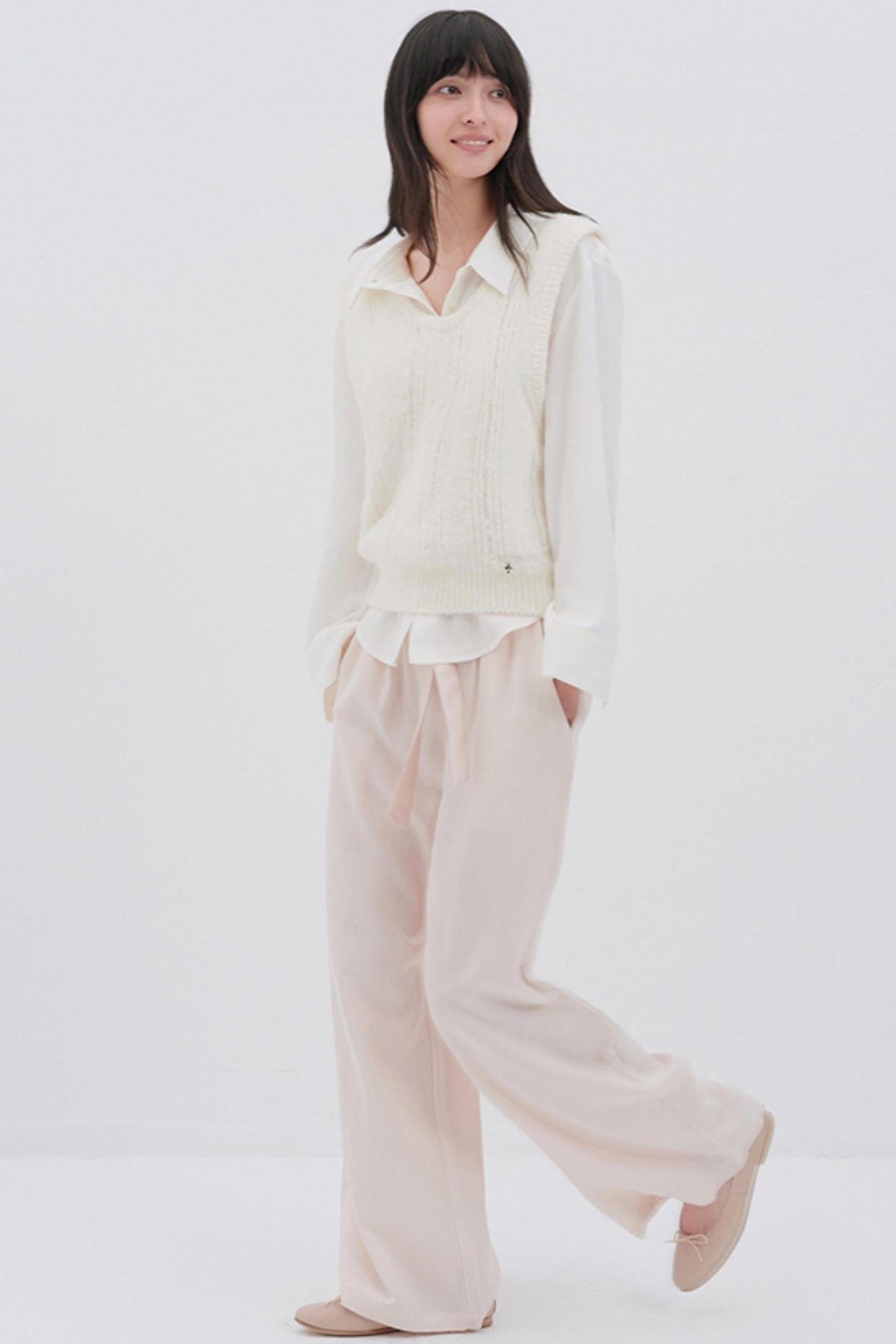 Silky White College Shirt