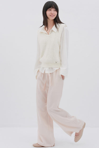 Silky White College Shirt