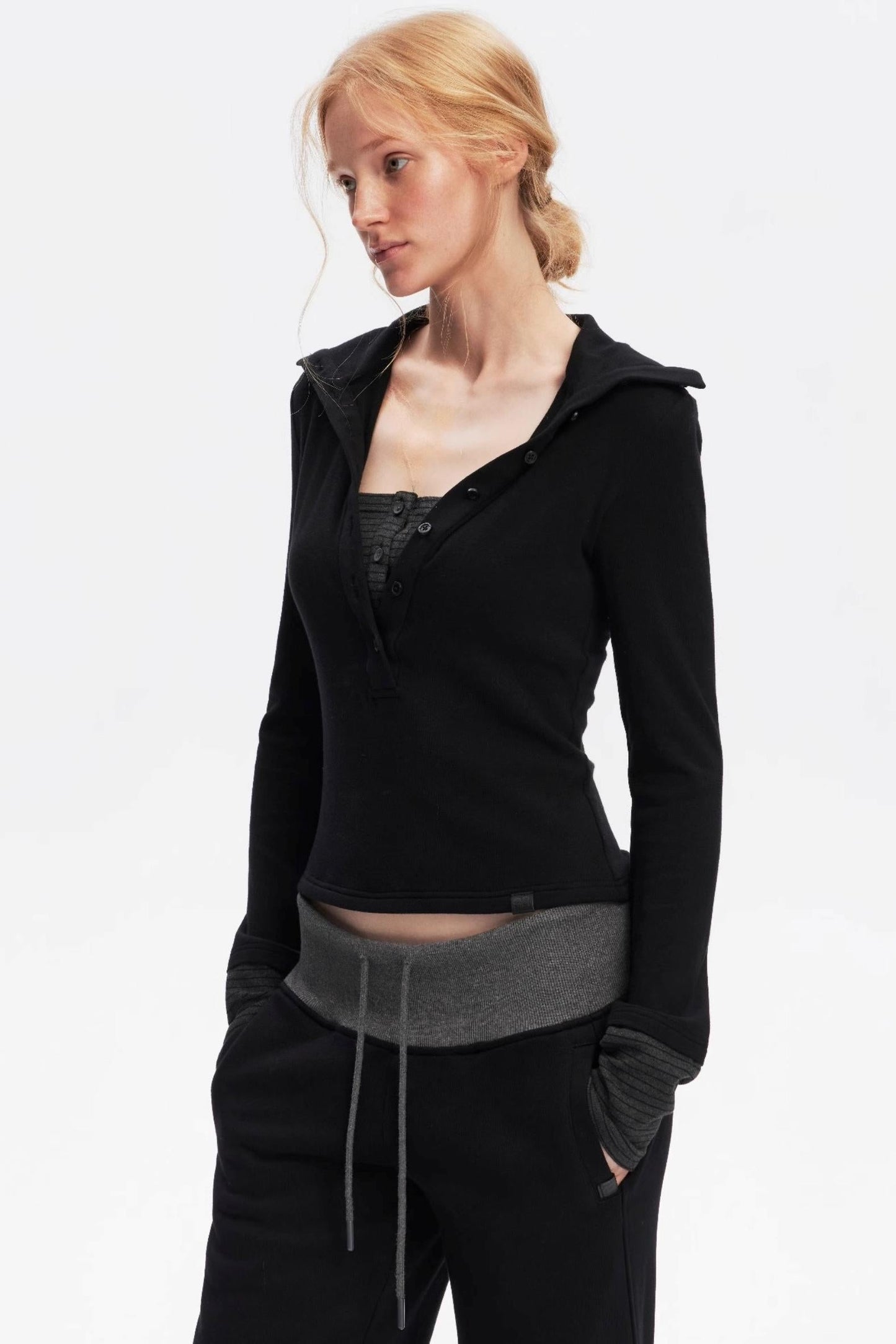 Henry Collar Knitted Top