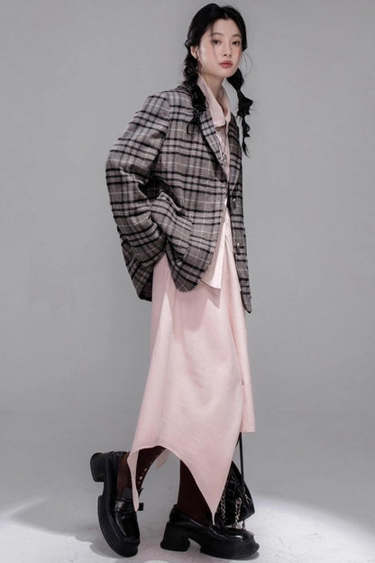 Berry Purple Chimney Collar Shirt Set-Up