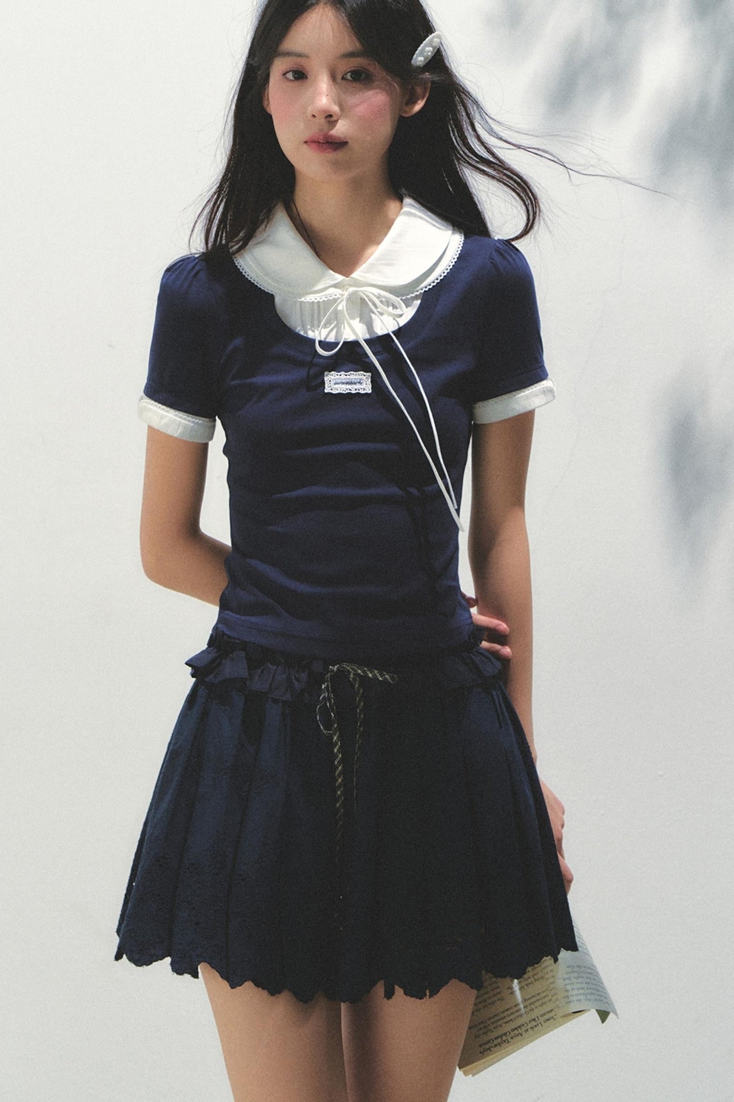 Casual Patchwork Knit Tee