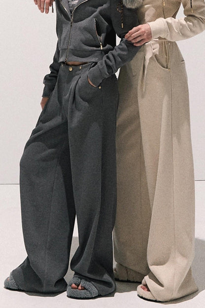 High-Waisted Wool Trousers