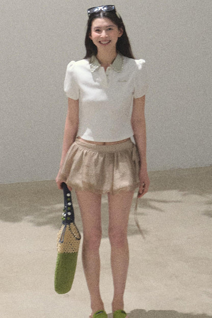 Sunset Diamond Polo Top