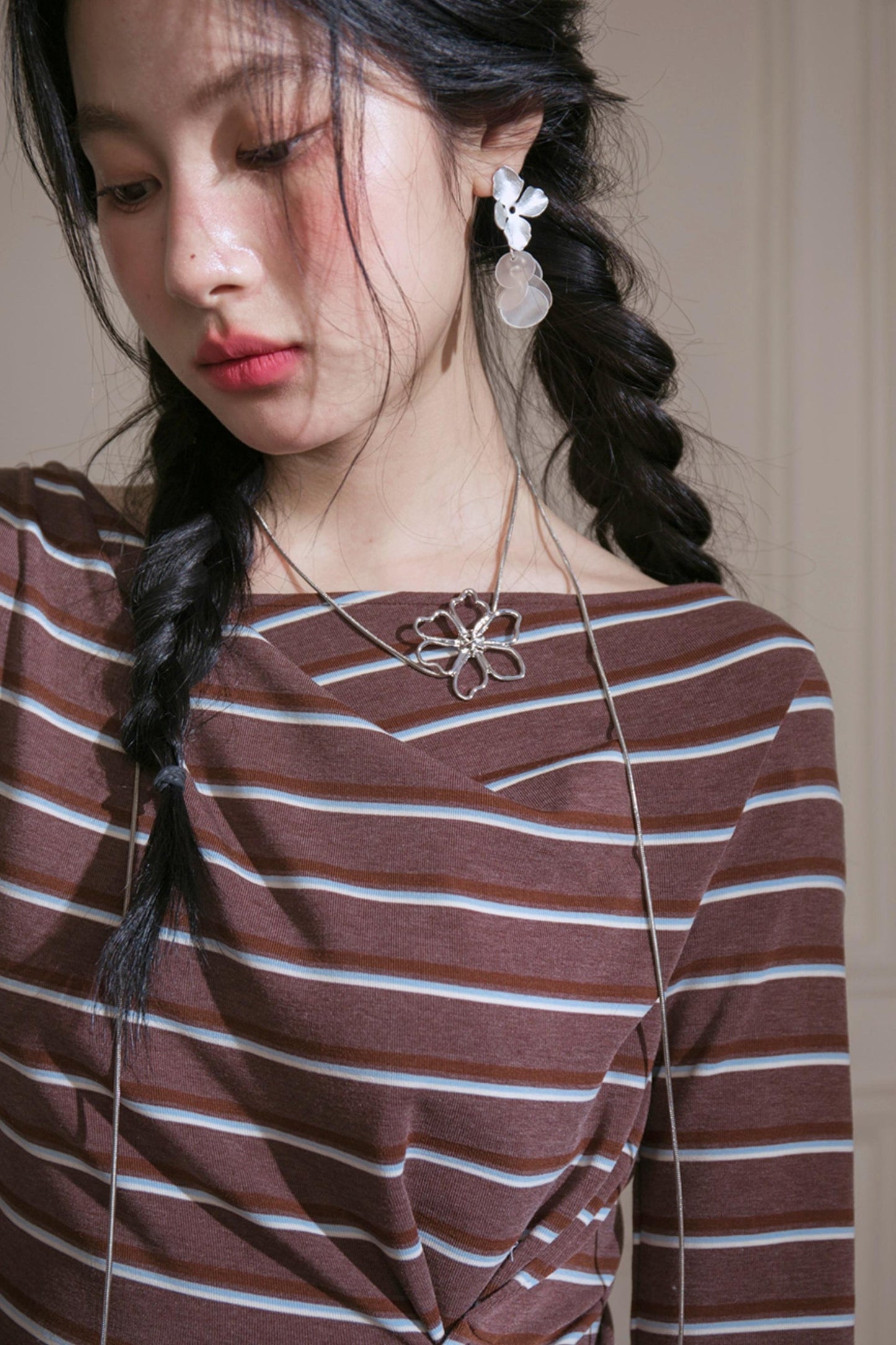 Soft Striped Knitted T-Shirt
