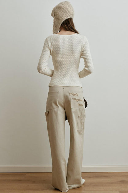 Velvet Twist Knitted Top