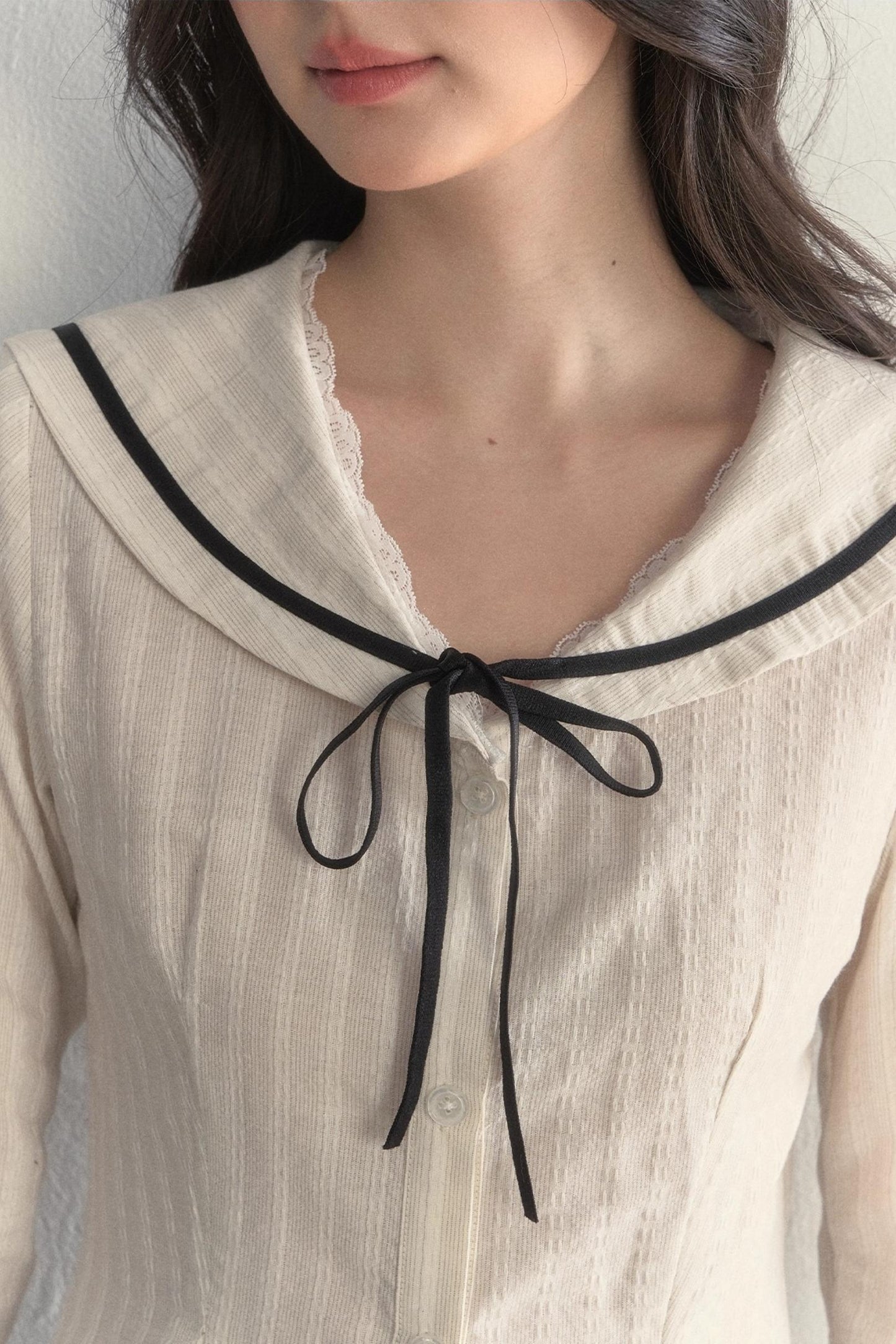 Texture Long Sleeve Waist Shirt Set-Up