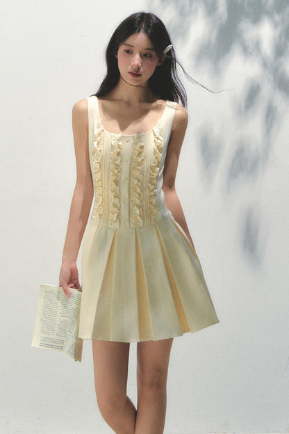 Summer Navy Pleated Dress