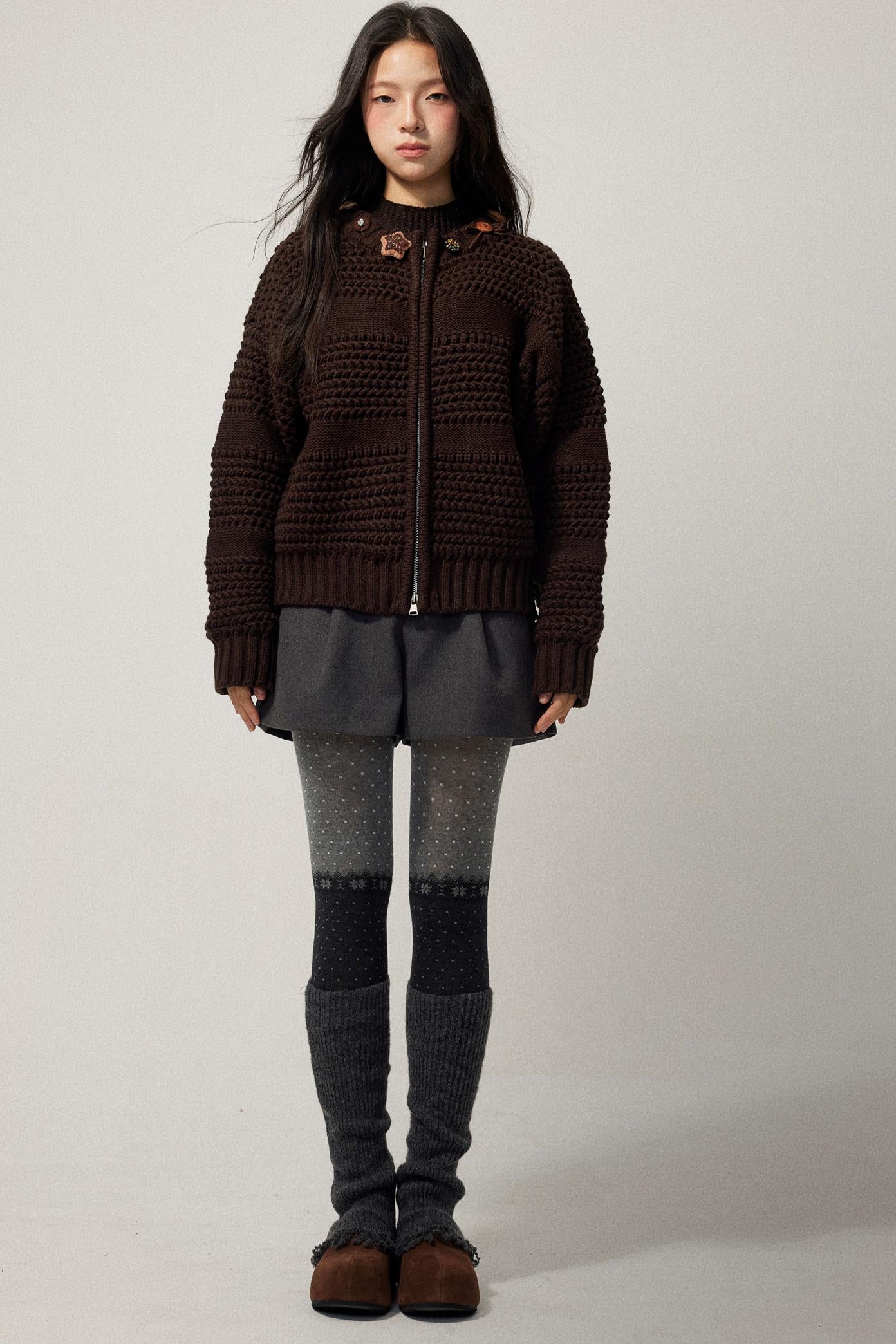 Gray Wool A-Line Suit Shorts