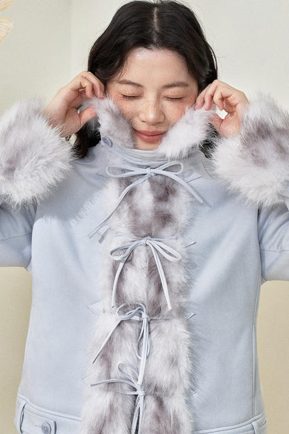 Baby Blue Suede Bow Jacket